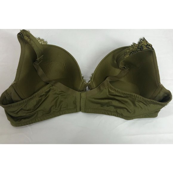 CACIQUE ~ WOMENS 50C ~ GREEN BLACK BOOST PLUNGE UNDERWIRE BRA - Picture 3 of 5